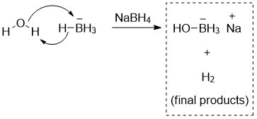 What happens to sodium borohydride after reduction?
